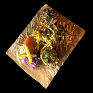 Chevre & Halloumi Open Burger