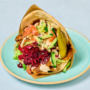 Fläskkebab, pita