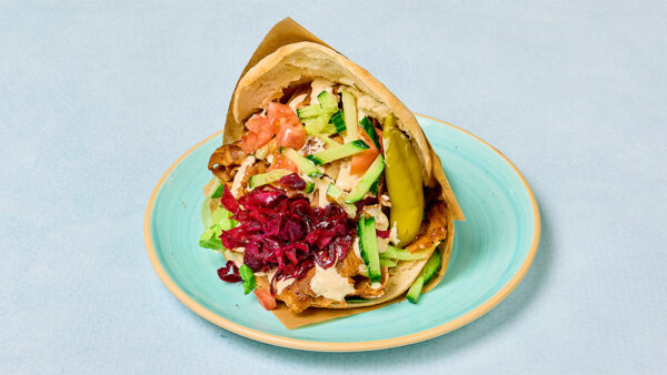Fläskkebab, pita