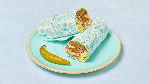 Fläskkebab, rulle