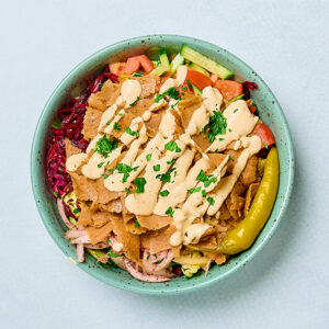 Kebab, sallad