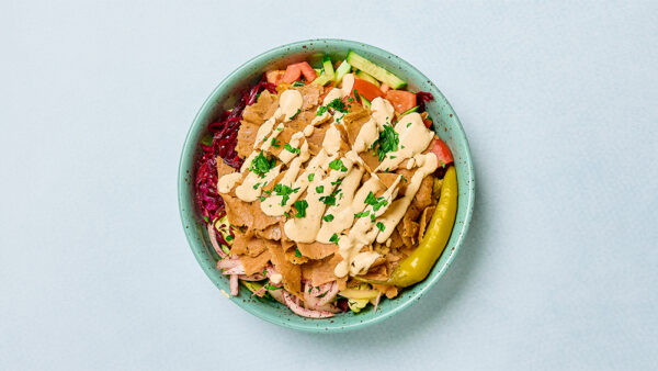 Kebab, sallad