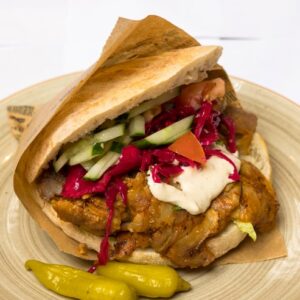 Fläskkebab, pita