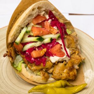 Kycklingkebab, pita