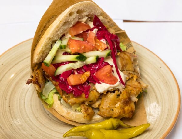 Kycklingkebab, pita