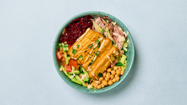 Halloumi, sallad